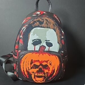 Loungefly Black and Orange Horror Backpack